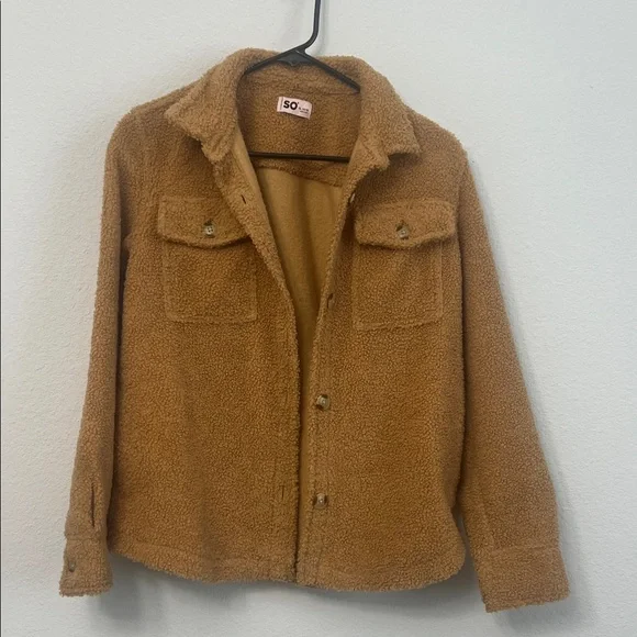 SO Tan Sherpa Jacket - Girls XL 14/19 - Picture 1 of 6